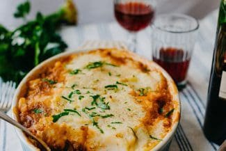 Linsen-Shepherd‘s-Pie mit Sellerie-Kartoffel-Stampf