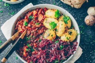 Jackfruit-Gulasch, yum!