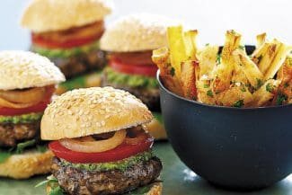 Miniburger mit Pilz-Pesto
