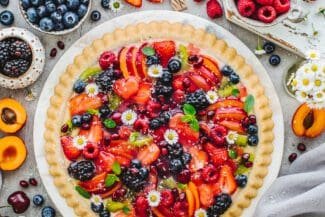 Obstkuchen mit Pudding